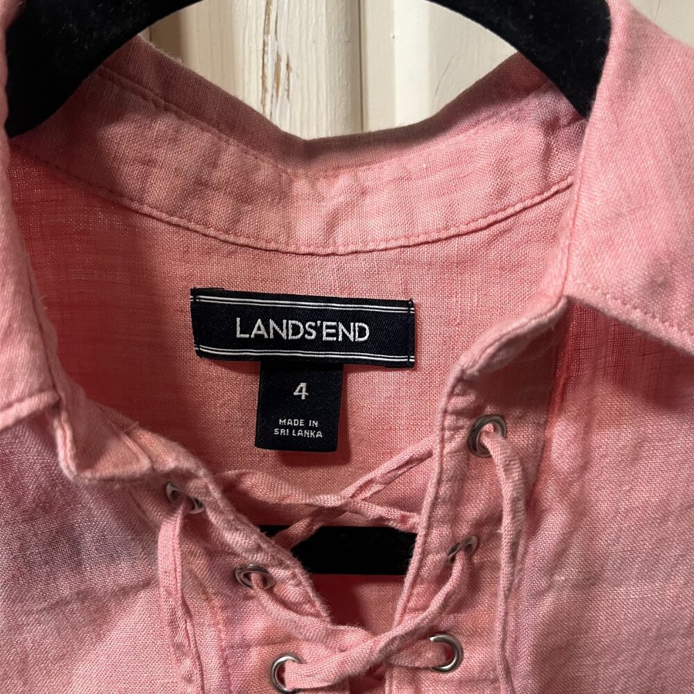LIKE NEW Womens Lands' End Linen top Size 4 - Picture 4 of 6